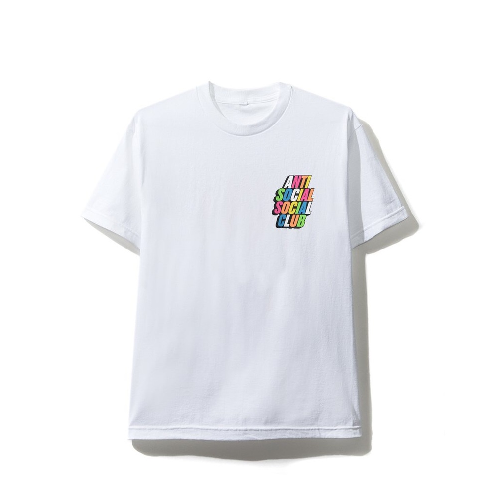 Blocked Rainbow White Tee, new brand